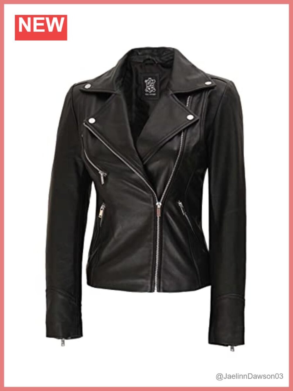 Real Lambskin Leather Asymmetrical Moto Biker Jacket Women Moto Style